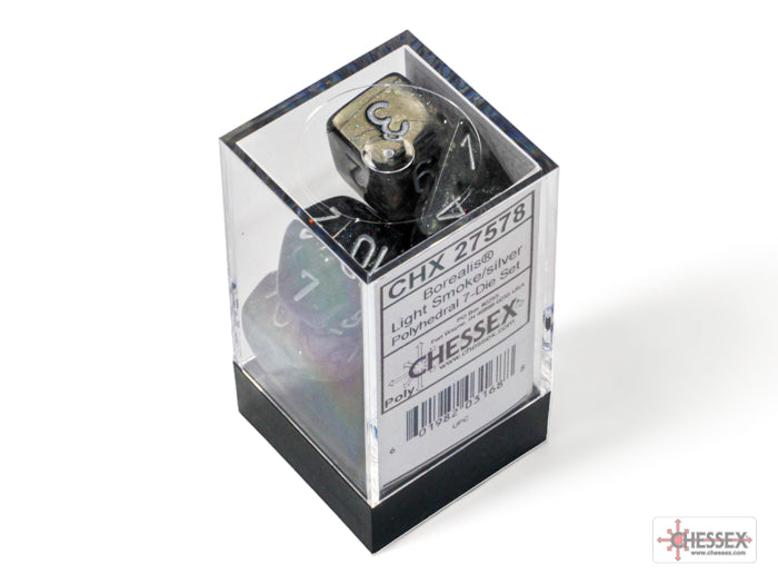 Borealis Light Smoke/silver Luminary Polyhedral 7-Dice Set - Image 3 - Dice & Accessories - Image - Pop Weasel