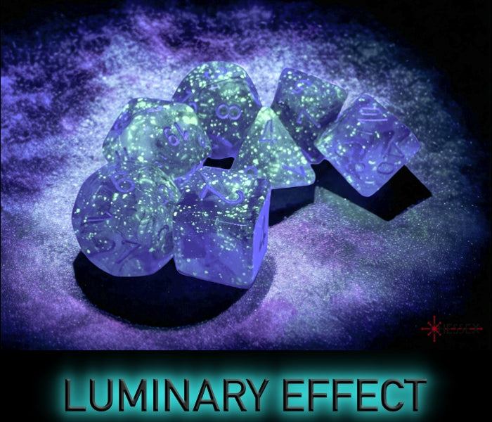 Borealis Light Smoke/silver Luminary Polyhedral 7-Dice Set - Image 4 - Dice & Accessories - Image - Pop Weasel