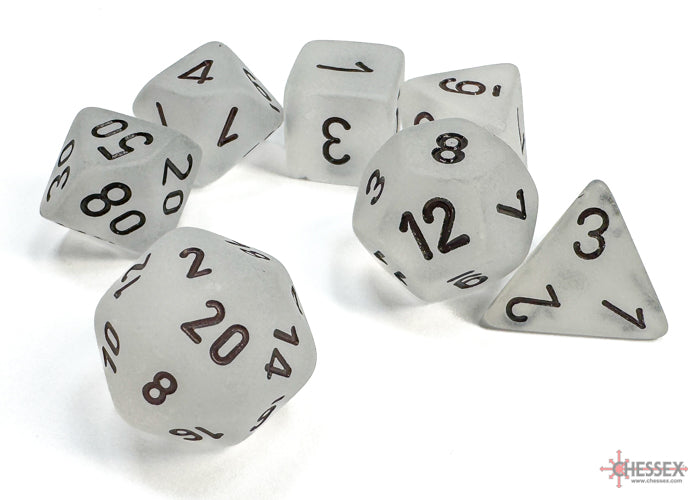 Frosted Clear/black Polyhedral 7-Dice Set - Image 2 - Dice & Accessories - Image - Pop Weasel
