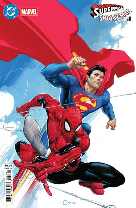 DC Marvel Superman Spider-man #1  | One Shot  D Clayton Crain Card Stock Var