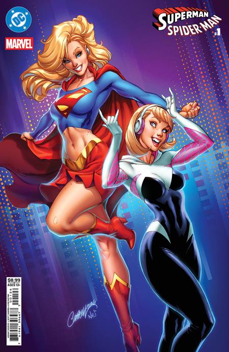 DC Marvel Superman Spider-man #1  | One Shot  N J Scott Campbell Supergirl & Spider-gwen Card Stock Var
