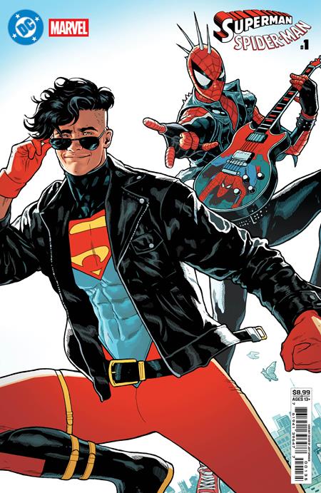 DC Marvel Superman Spider-man #1  | One Shot  U Jeff Spokes Superboy 90s & Spider-punk Card Stock Var
