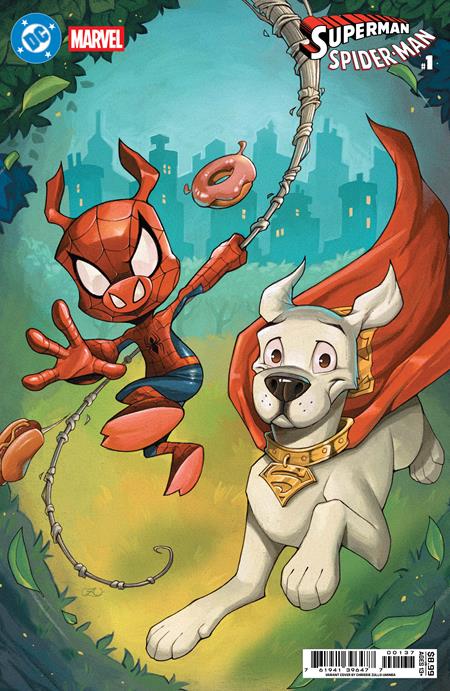 DC Marvel Superman Spider-man #1  | One Shot  W Chrissie Zullo Krypto & Spider-ham Card Stock Var