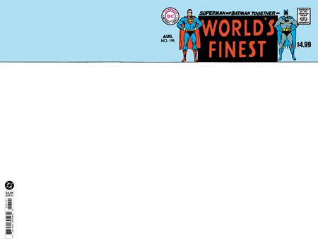 Worlds Finest Comics #195 Facsimile Edition  B Blank Card Stock Var