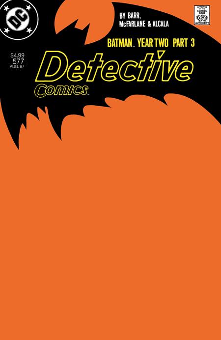 Detective Comics #577 Facsimile Edition  B Blank Card Stock Var (year Two Part 3 Of 4)