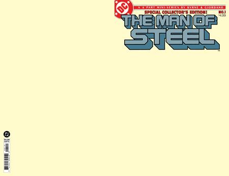 Man Of Steel #1 Facsimile Edition  B Blank Card Stock Var