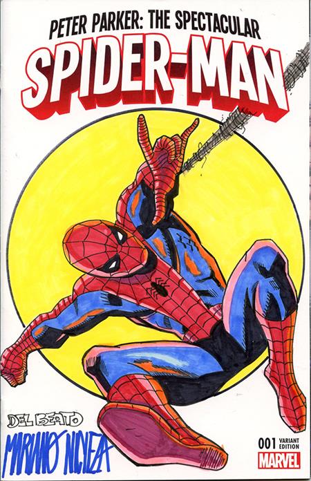 Df Marvel Comics Commissioned Cover Art Signed And Remarked By Mariano Nicieza And Joe Delbeato With A Spider-man Sketch - Comics - Image - Pop Weasel