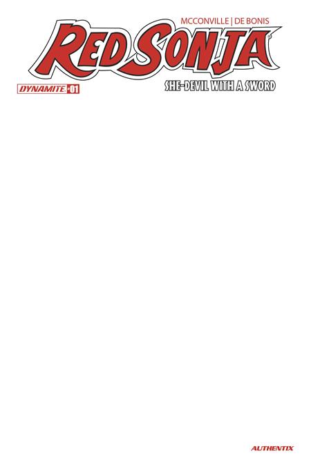 Red Sonja She Devil With A Sword #1  F Blank Authentix Var