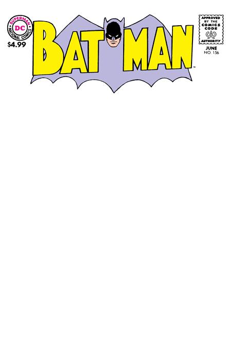 Batman #156 Facsimile Edition  B Blank Card Stock Var