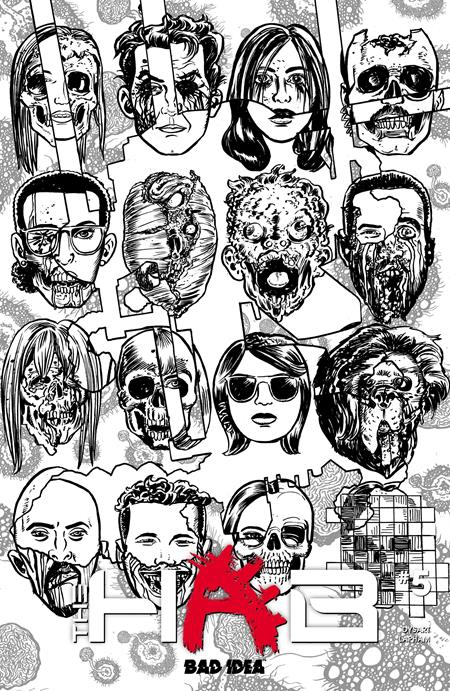Hab #5 (of 6)  D David Lapham Bw Infected Skulls Var