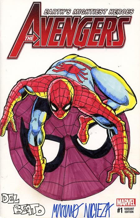 Df Marvel Comics Commissioned Cover Art Signed And Remarked By Mariano Nicieza And Joe Delbeato With A Spider-man Sketch - Magazine - Image - Pop Weasel