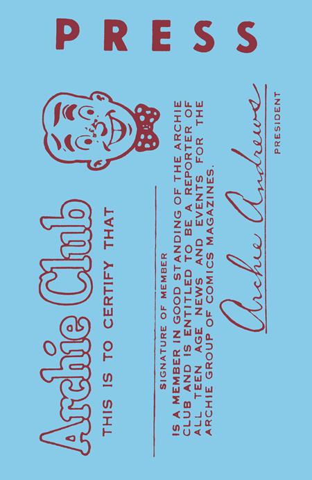 Archies Madhouse #1 Facsimile Edition  F Bob Montana Archie Fan Club Card Foil Var