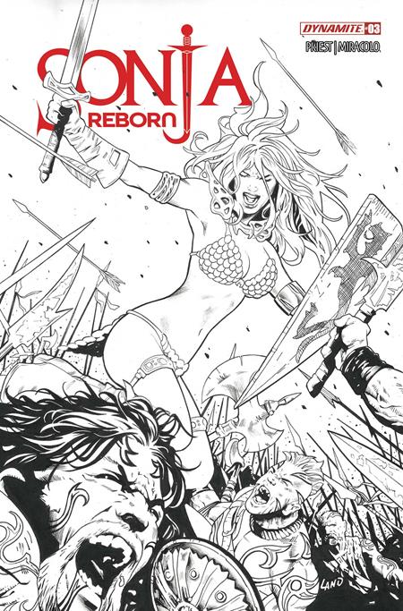 Sonja Reborn #3  K Greg Land Line Art Foc Bonus Var