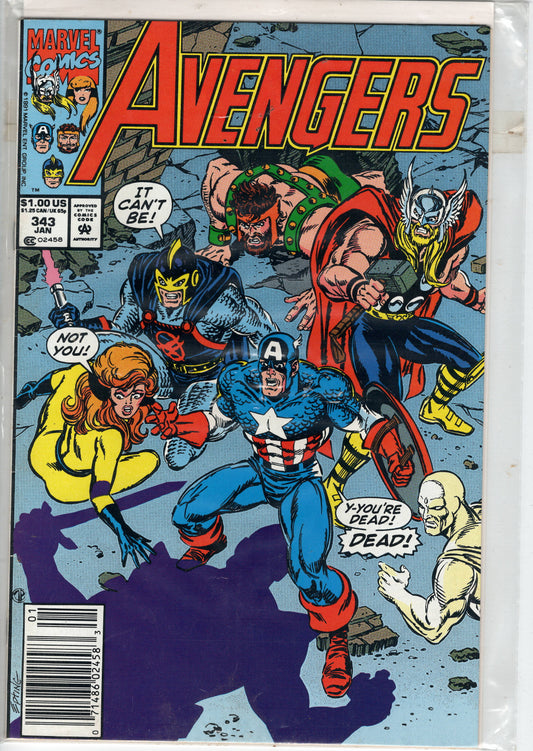 Pre-Owned - The Avengers #343  (January 1992) Scanned Image Pop Weasel Pre-Owned Comics