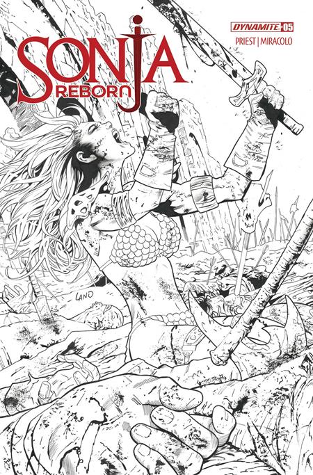 Sonja Reborn #5  K Greg Land Line Art Foc Bonus Var