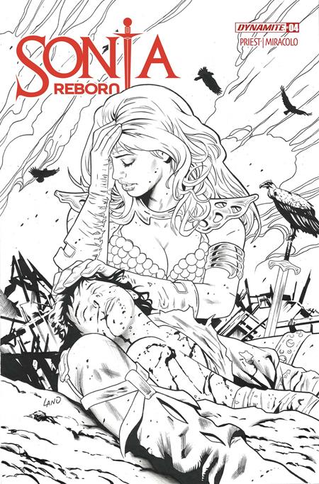 Sonja Reborn #4  K Greg Land Line Art Foc Bonus Var