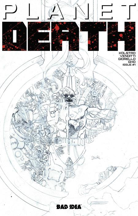 Planet Death Planet Sized Edition #1  C Tomas Giorello Pencils W/ Original Art Sketch Var