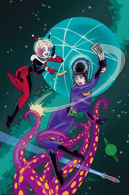 Harley Quinn X Elvira #5  F Amanda Conner Tentacles Metal Virgin Var