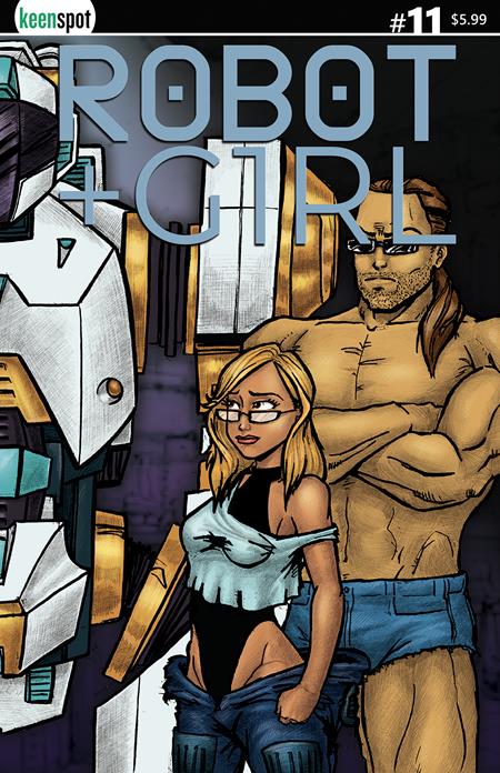Robot + Girl #11  B Mike White Right Side Connecting Cover Bagged With Trading Card Var