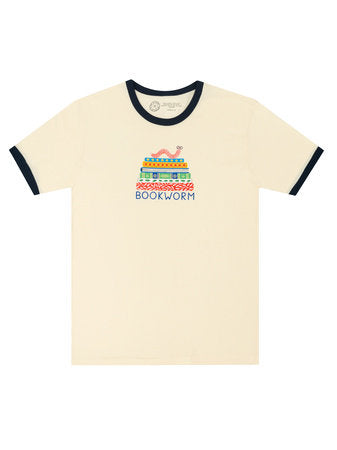Bookworm Unisex Ringer T-Shirt X-Large - Clothing - Image - Pop Weasel