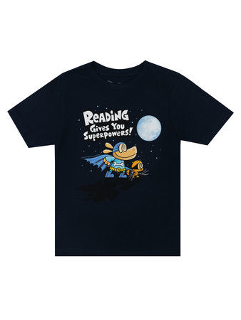 Dog Man: Reading Gives You Superpowers Kids' T-Shirt - 4 Yr - Clothing - Image - Pop Weasel