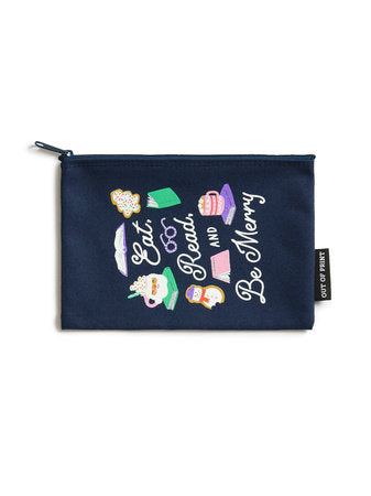 Eat, Read, & Be Merry Pouch