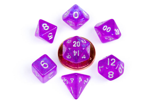 Stardust Purple 10mm Mini Poly Dice Set - Image 1