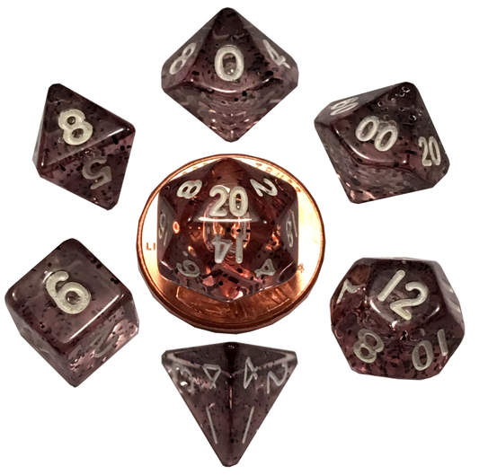 Ethereal Black 10mm Mini Polyhedral Dice Set - Image 1