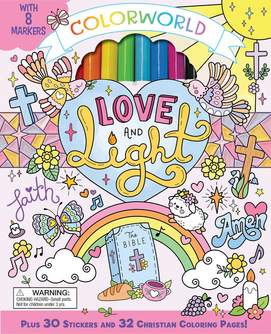 ColorWorld: Love and Light! (with 30 stickers and 32 Christian Coloring Pages)