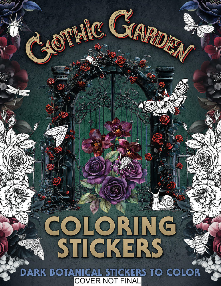 Gothic Garden Coloring Stickers: Dark Botanical Stickers to Color - Books - Image - Pop Weasel