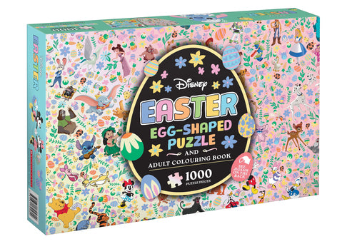Disney: Easter Adult Colouring Book And Puzzle (1000 Piece Egg Shaped Puzzle) - Puzzles - Image - Pop Weasel