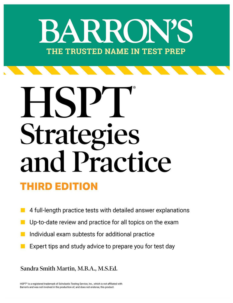 Hspt Strategies And Practice, Third Edition: Prep Book With 4 Practice Tests + Comprehensive Review + Practice + Strategies (Barron's Test Prep - Books - Image - Pop Weasel