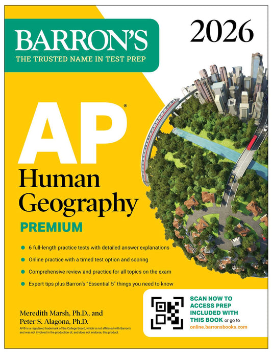 AP Human Geography Premium, 2026: Prep Book with 6 Practice Tests+ Comprehensive Review + Online Practice image