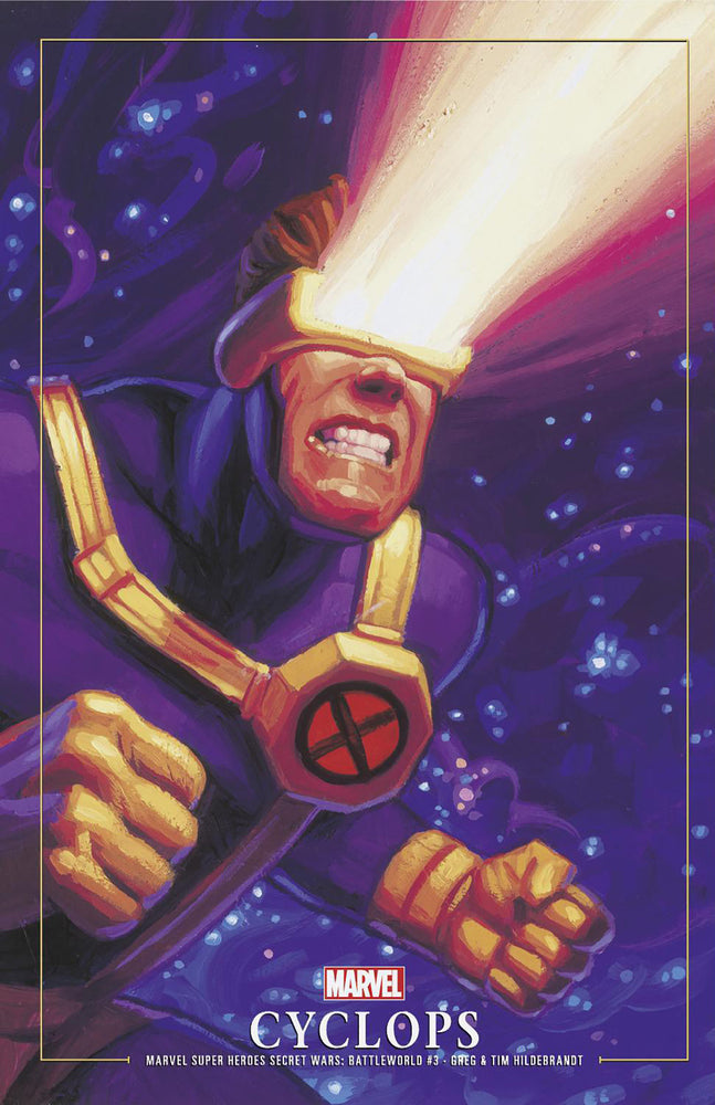 MARVEL SUPER HEROES SECRET WARS: BATTLEWORLD 3 GREG AND TIM HILDEBRANDT CYCLOPS MARVEL MASTERPIECES III VARIANT - Comics - Image - Pop Weasel