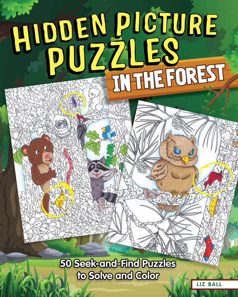 Hidden Picture Puzzles in the Forest: 50 Seek-and-Find Puzzles to Solve and Color - Books - Image - Pop Weasel