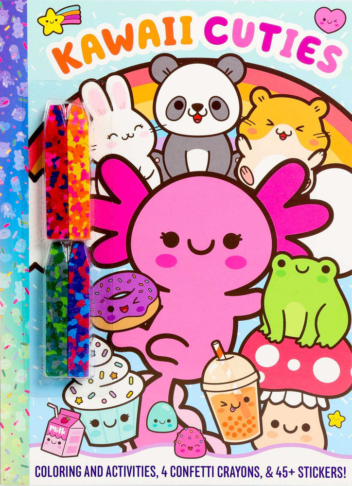 Kawaii Cuties: Coloring Book with Confetti Crayons and Stickers - Childrens Books - Image - Pop Weasel