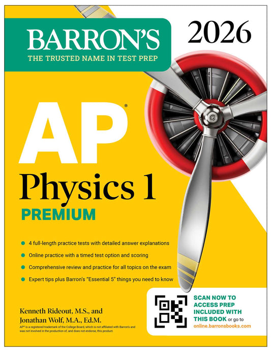 AP Physics 1 Premium, 2026: Prep Book with 4 Practice Tests + Comprehensive Review + Online Practice image