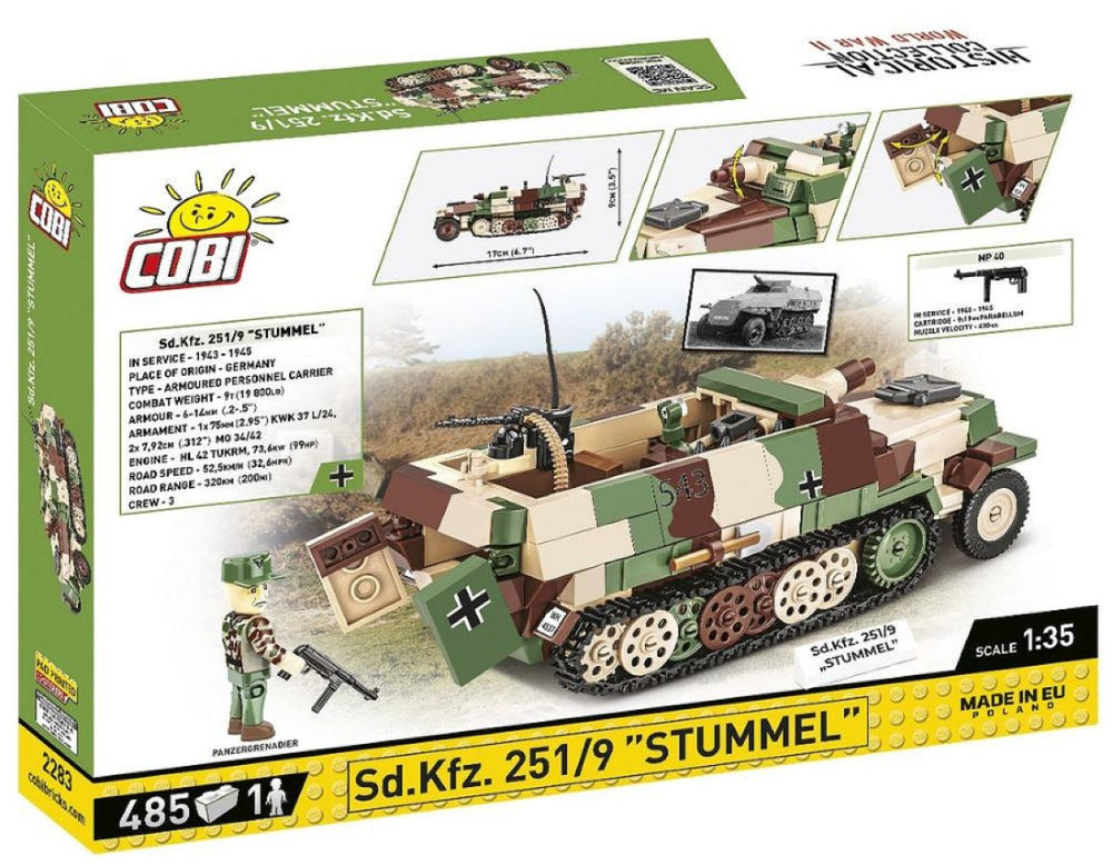 Image Pop Weasel - Image 3 of World War 2 - Sd.Kfz.251/9 Stummel Half-Track (485 Piece Kit) - Cobi - Model - Image - Pop Weasel