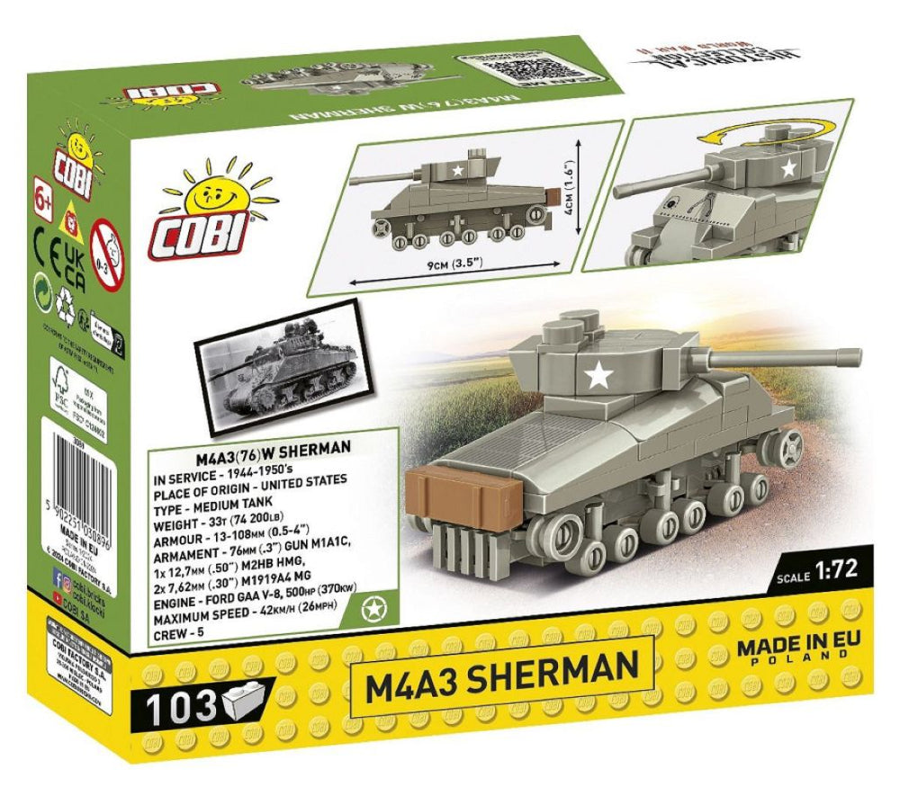 Image Pop Weasel - Image 3 of World War 2 - M4A3 Sherman Tank (103 Piece Kit) - Cobi - Model - Image - Pop Weasel