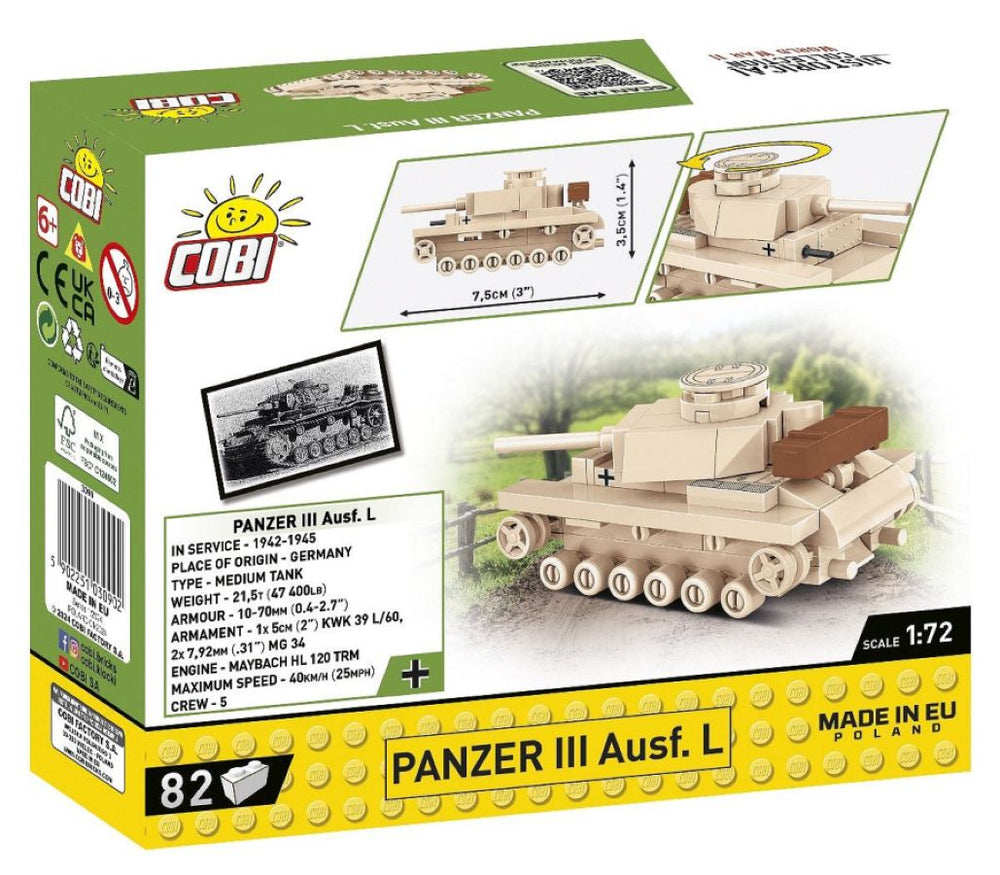 Image Pop Weasel - Image 3 of World War 2 - Panzer III Ausf.L (82 Piece Kit) - Cobi - Model - Image - Pop Weasel
