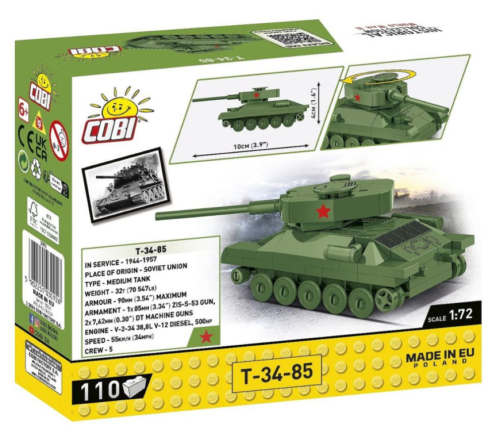 Image Pop Weasel - Image 3 of World War 2 - T-34-85 Tank (110 Piece Kit) - Cobi - Model - Image - Pop Weasel