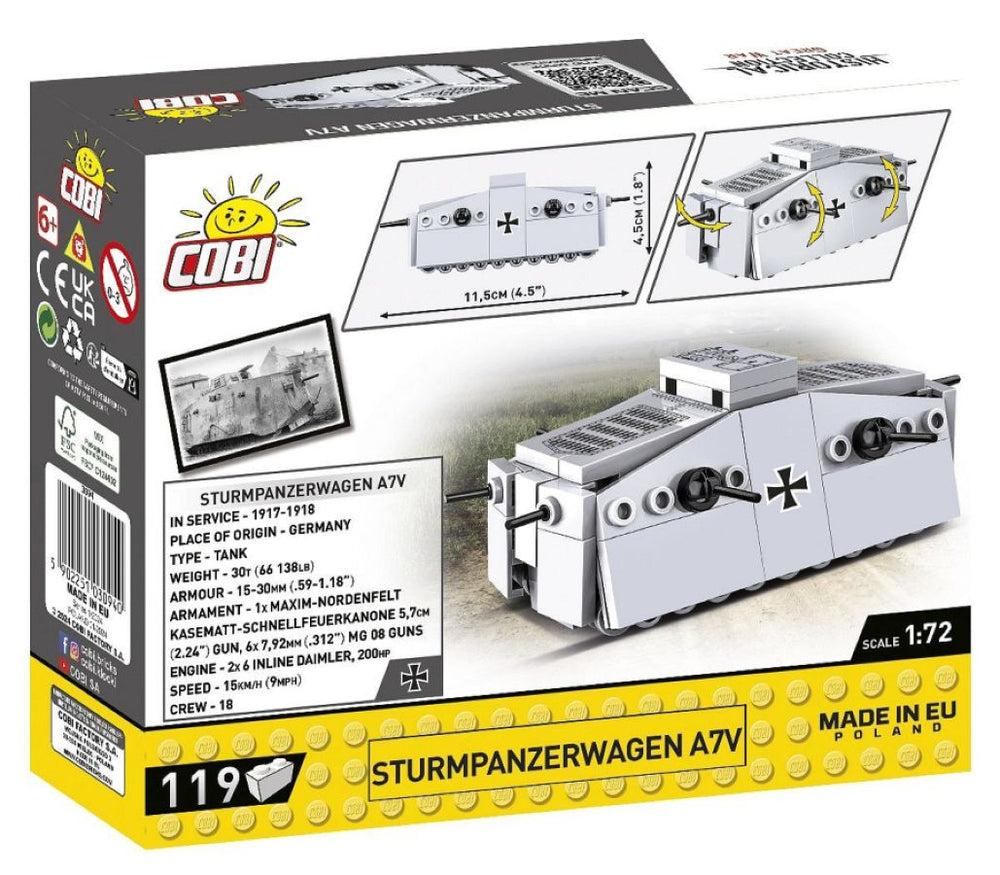 Image Pop Weasel - Image 3 of World War 2 - Sturmpanzerwagen A7V (119 Piece Kit) - Cobi - Model - Image - Pop Weasel