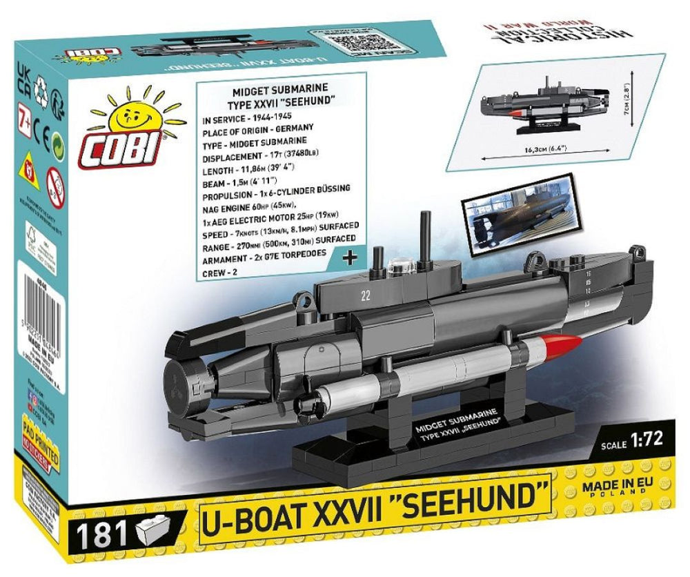 Image Pop Weasel - Image 3 of World War 2 - U-Boat XXVII \"Seehund\" (181 Piece Kit) - Cobi - Model - Image - Pop Weasel