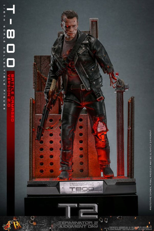 Image Pop Weasel - Image 2 of Terminator 2: Judgement Day - T-800 (Battle Damaged 2.0) 1:6 Scale Collectable Action Figure - Hot Toys