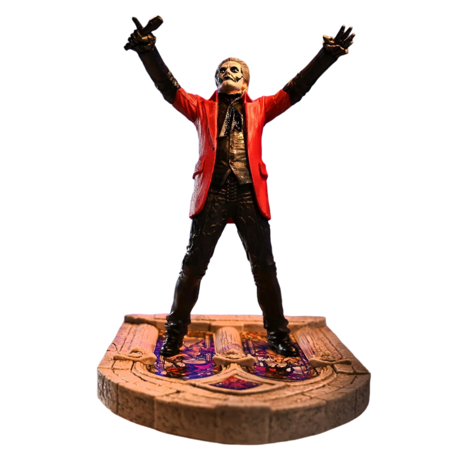 Pop Weasel Image of Ghost - Papa Emeritus 4 (Red Jacket) Rock Iconz Statue - KnuckleBonz - Statue - Image - Pop Weasel