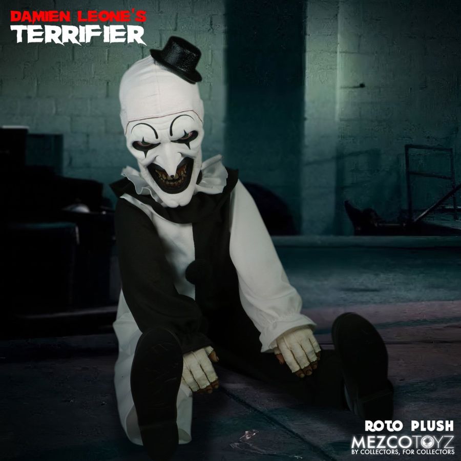 Terrifier - Art The Clown 18'' Roto Plush - Mezco Toyz - Statue - Image - Pop Weasel