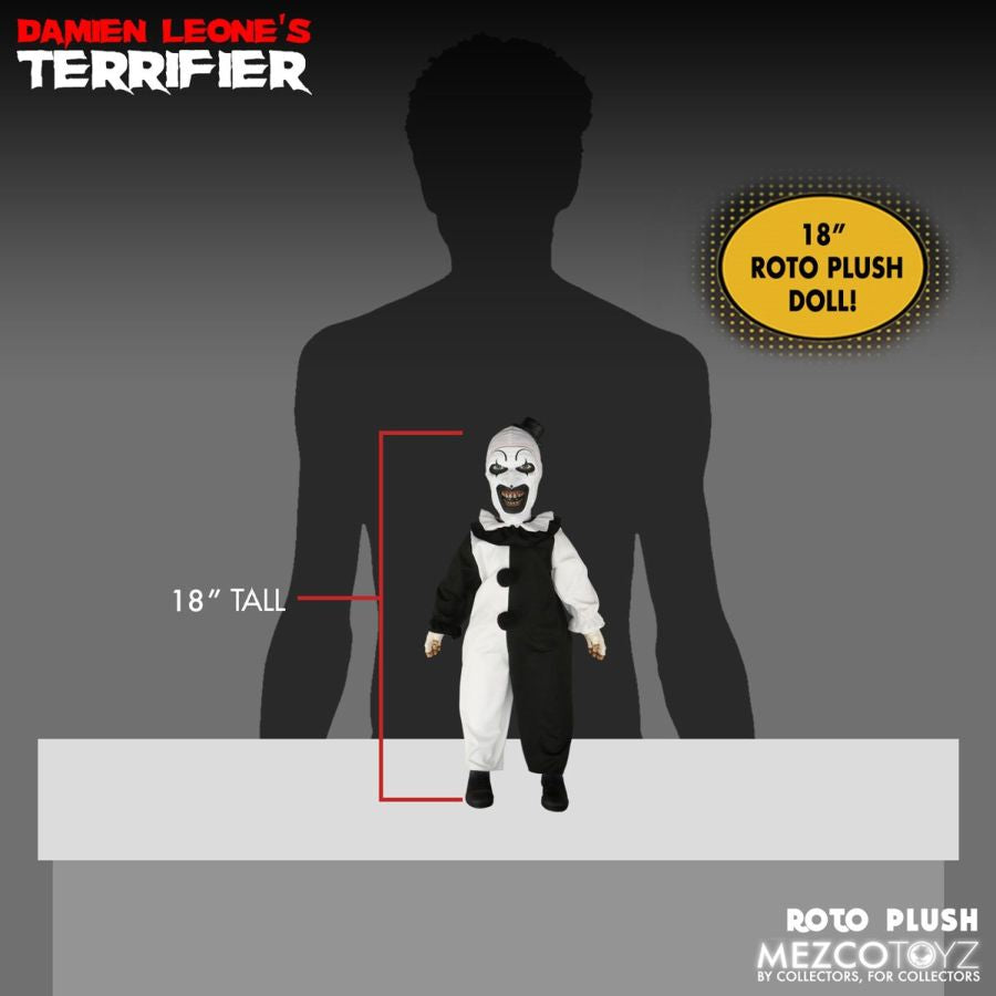 Terrifier - Art The Clown 18'' Roto Plush - Mezco Toyz - Statue - Image - Pop Weasel