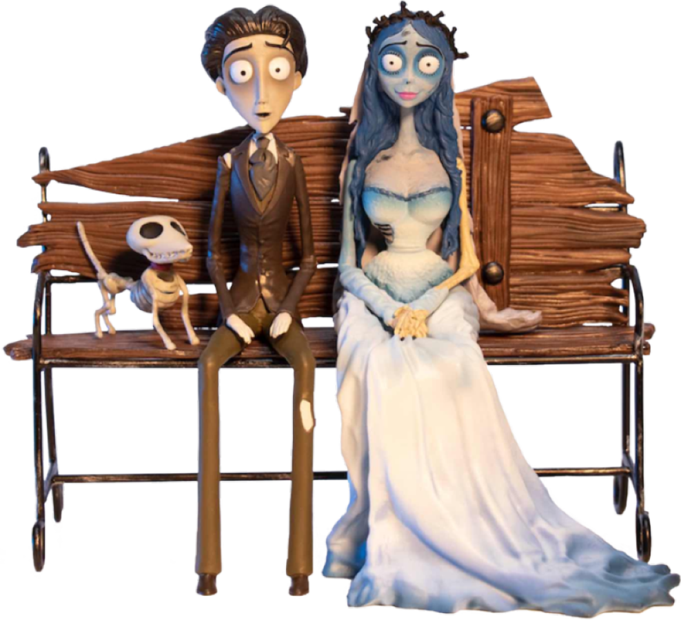 Pop Weasel Image of Corpse Bride - Victor and Emily on Bench 1:10 Scale Figure Set - SD Toys - statue - Image - Pop Weasel