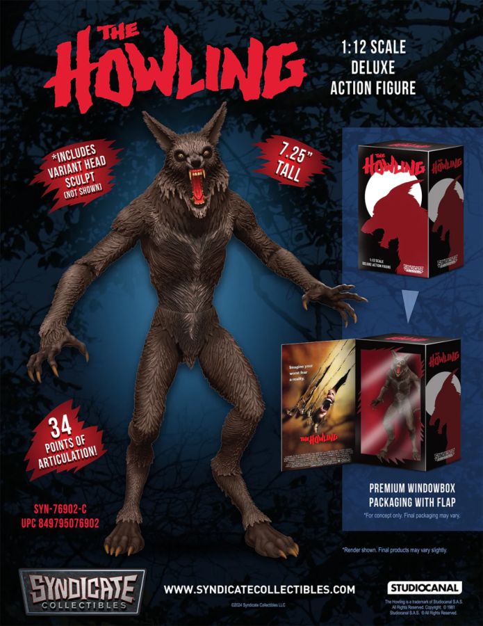 Image Pop Weasel - Image 2 of The Howling - Werewolf 1:12 Deluxe Figure - Syndicate Collectibles - Statue - Image - Pop Weasel