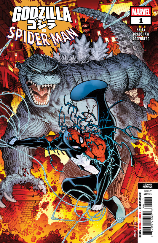 GODZILLA VS. SPIDER-MAN #1 NICK BRADSHAW 2ND PRINTING VARIANT - Image
